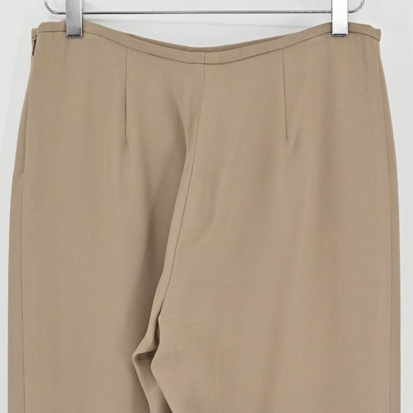 ARMANI COLLEZIONI Womens Silk Blend Pants Unlined Tan Concealed Side Zip Size 8 - Picture 5 of 9